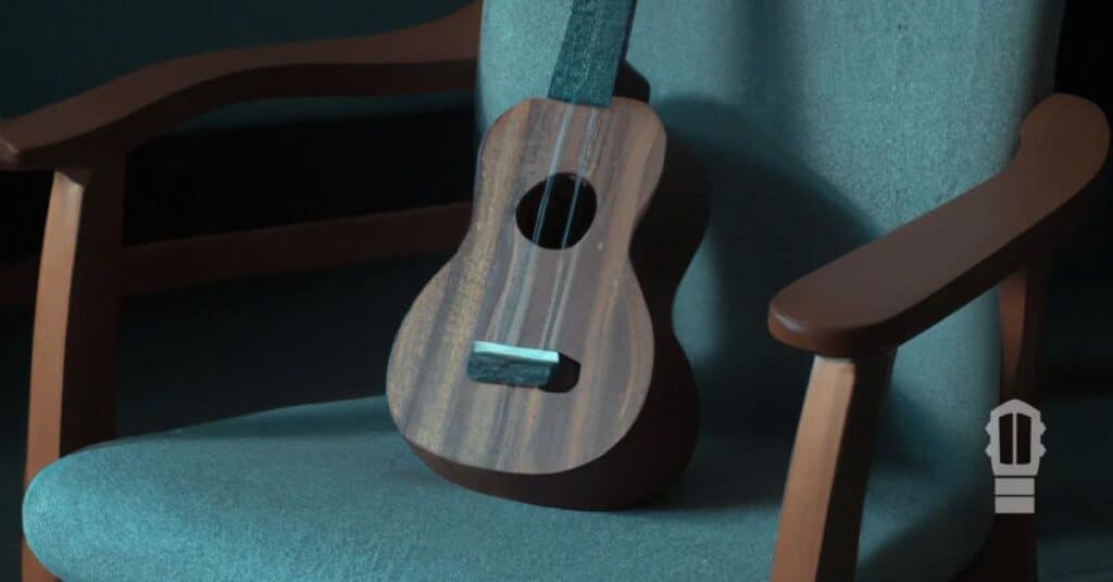 Ukulele sitting on a chair